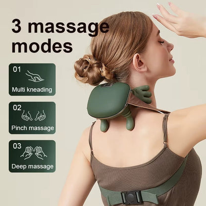 Premium Shiatsu Neck & Shoulder Massager with Heat | Deep Tissue Electric Massage Pillow